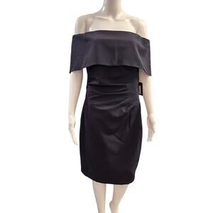 Marina Off Shoulder Navy Dress Women’s Size M | Short Cocktail Dress Wom3212